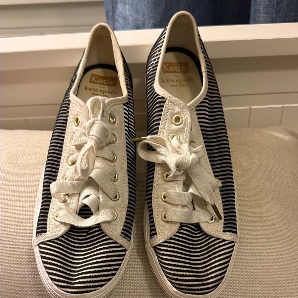 Keds x Kate Spade New York Triple Kick Striped Mesh Sneakers